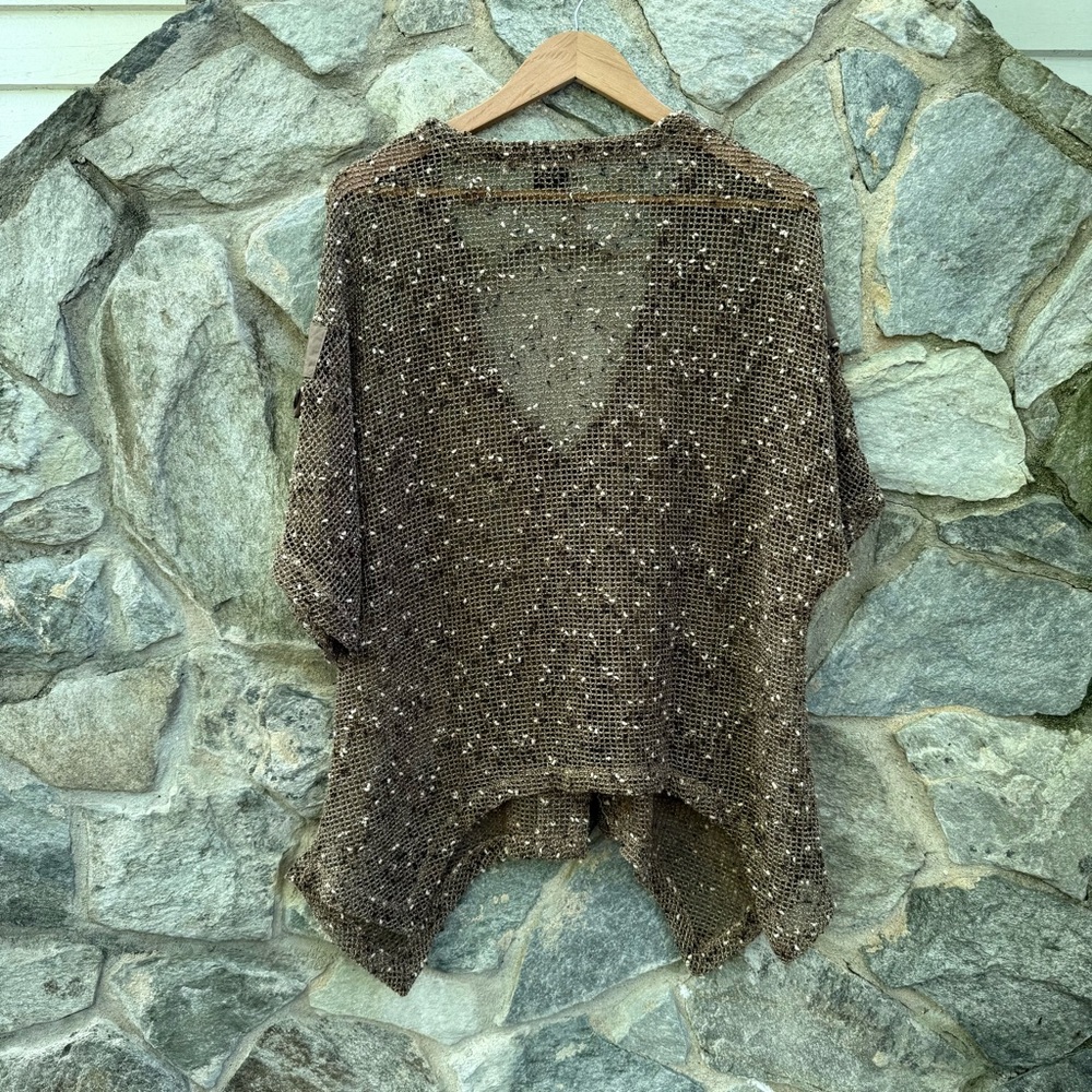 Vintage 90s Woven Short Dolman Sleeve Cardigan women’s large - Picture 8 of 9